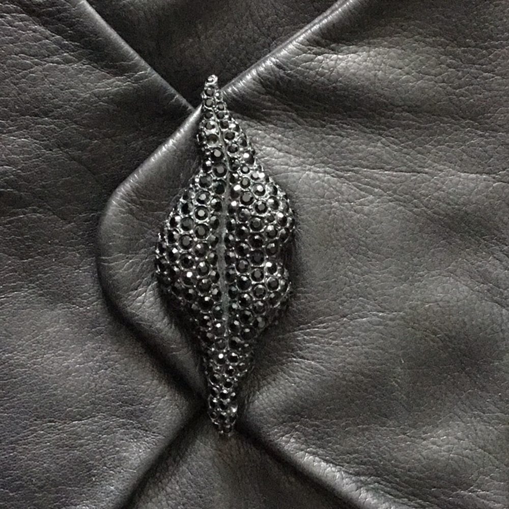Sonia Rykiel Black Leather vintage clutch/handbag